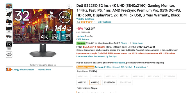 Dell G3223Q 32 Inch 4K